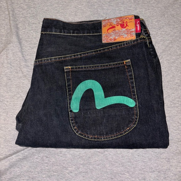 Evisu jeans size 44 green seagull - Picture 2 of 6